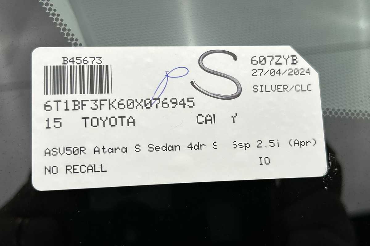 2015 Toyota Camry Atara S ASV50R