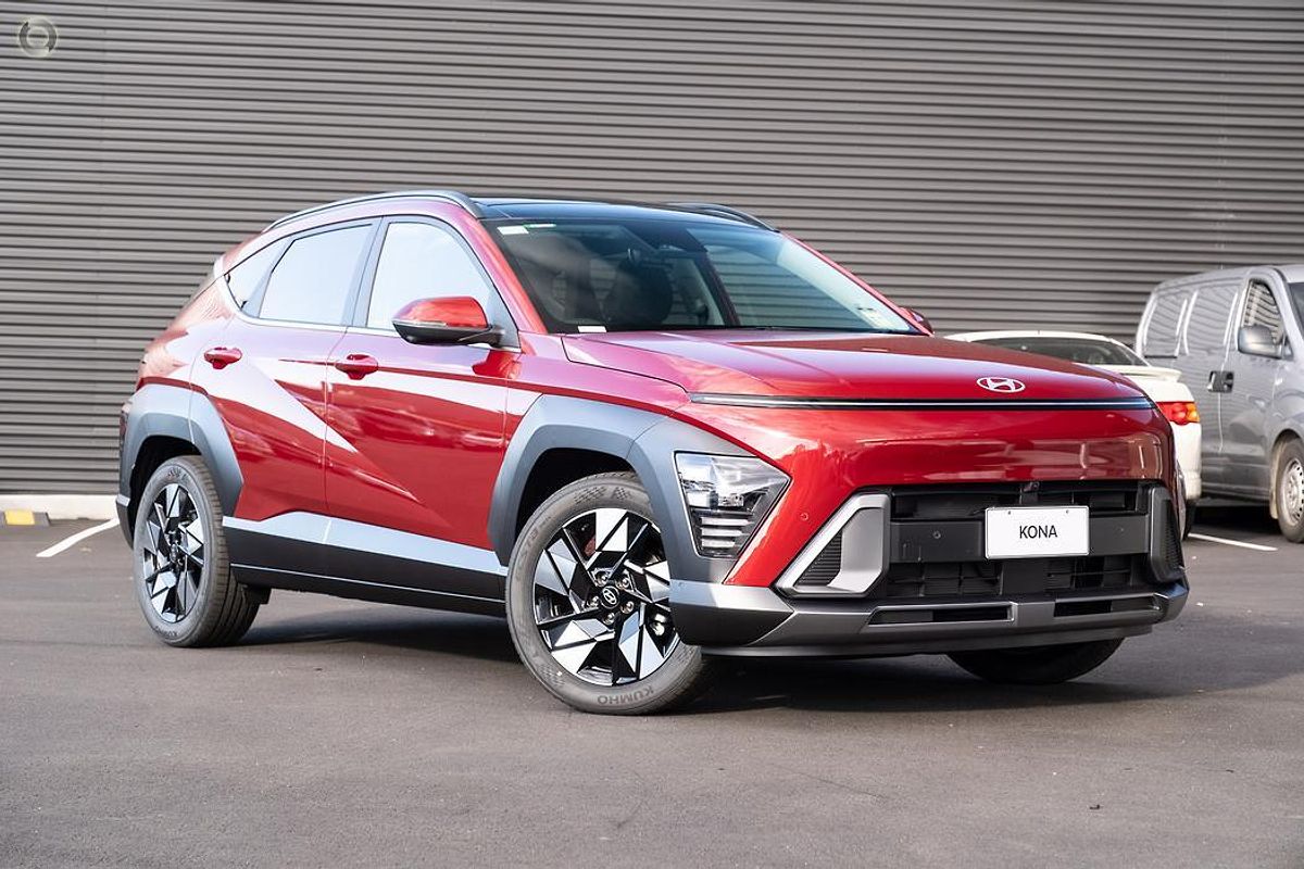 SOLD 2024 Hyundai Kona Hybrid Premium in Red | New SUV | Kings Park NSW