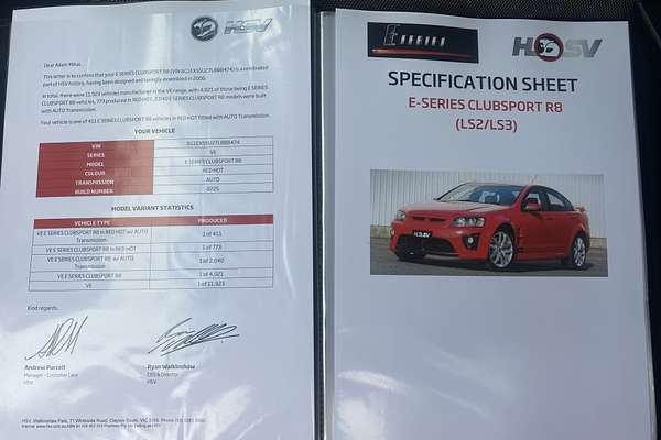 2006 Holden Special Vehicles ClubSport R8 E Series