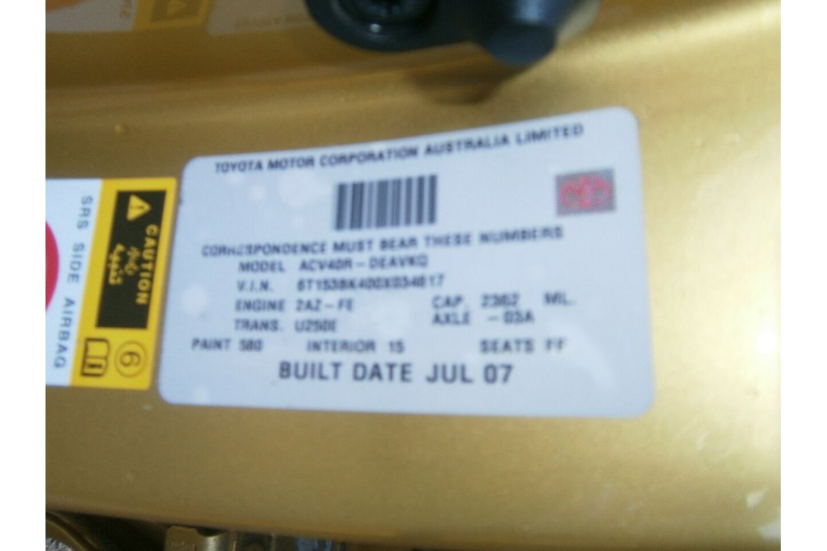 2007 Toyota Camry Sportivo ACV40R 07 Upgrade