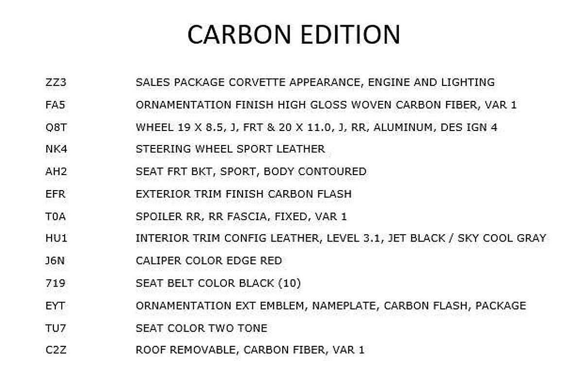 2022 Chevrolet Corvette Stingray Carbon Edition C8