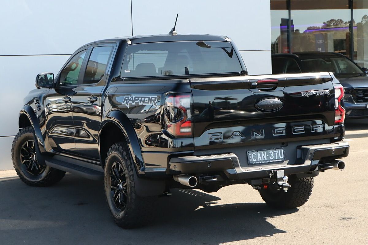 2024 Ford Ranger Raptor in Shadow Black Demo Ute Campbelltown NSW
