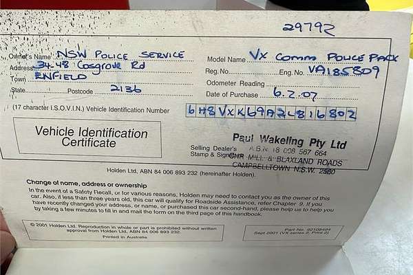 2002 Holden Commodore Executive VX II