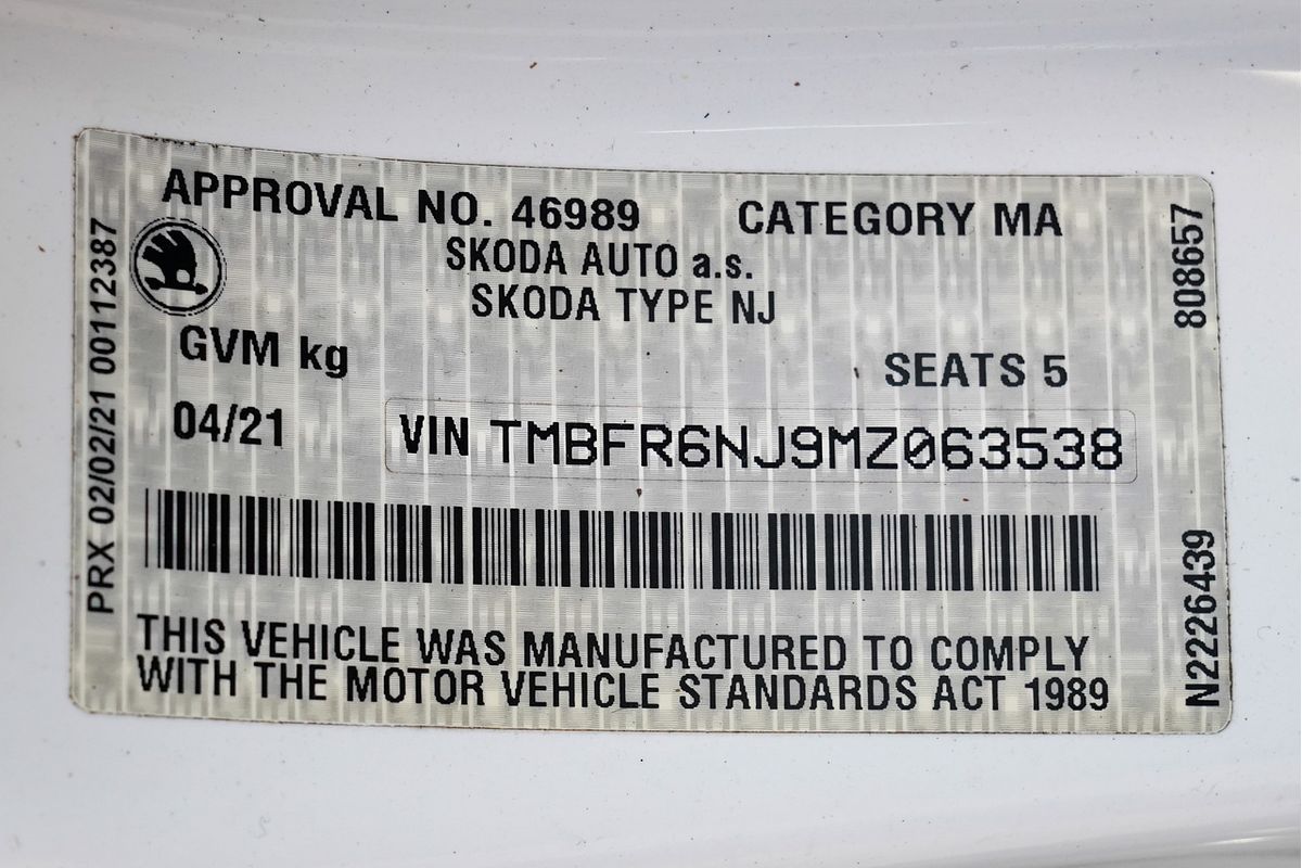 2021 SKODA Fabia 81TSI Run-Out Edition NJ