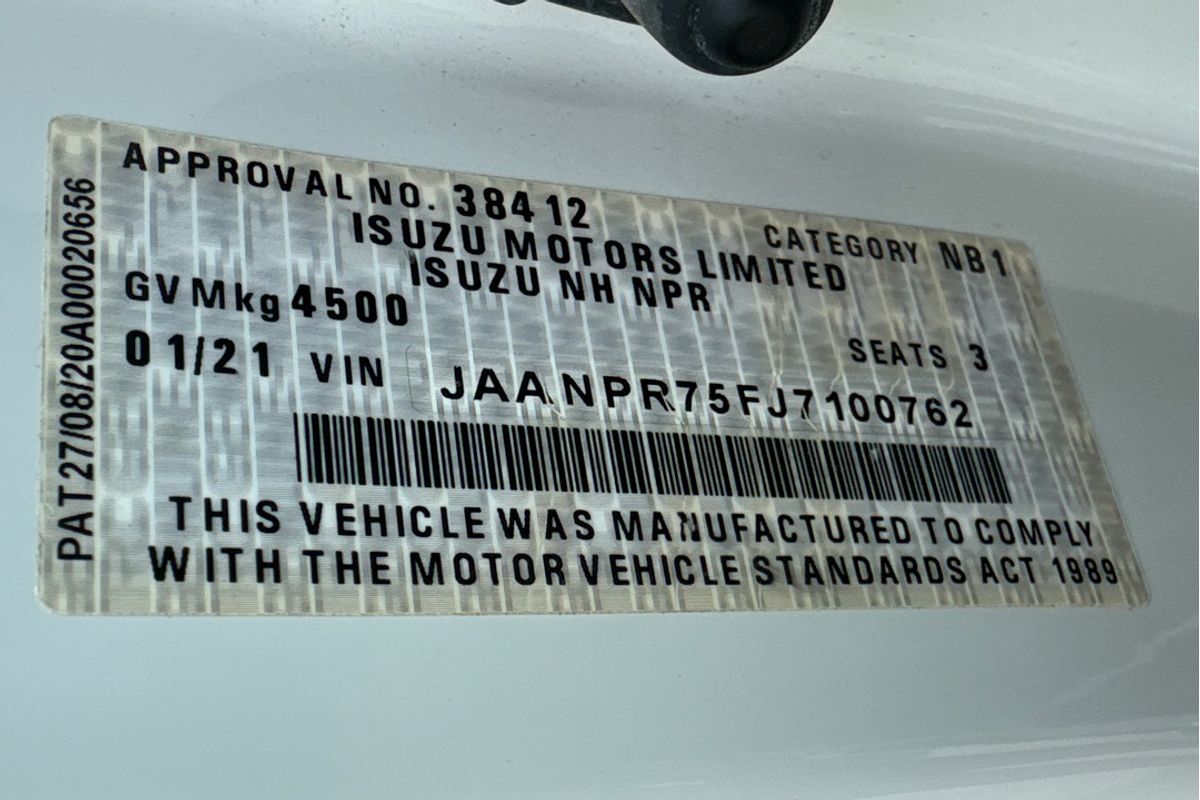 2021 Isuzu N SERIES NPR 45/55-155 TIPPER NH