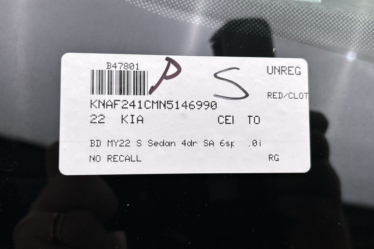 2022 Kia Cerato S BD
