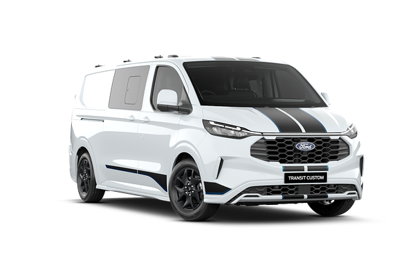 SOLD 2024 Ford Transit Custom Sport LWB in FROZEN WHITE New Van Moorooka QLD