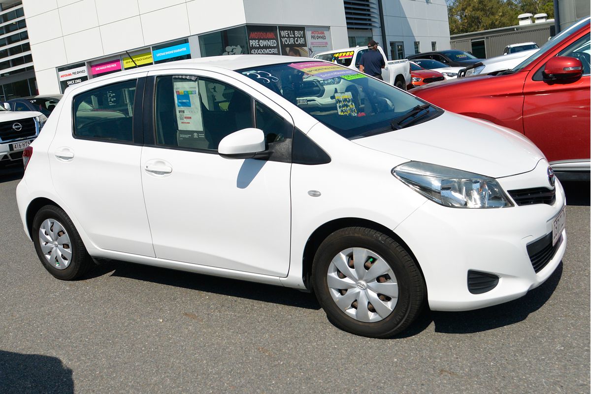 SOLD 2014 Toyota Yaris YR in Glacier White Used Hatch Hillcrest QLD