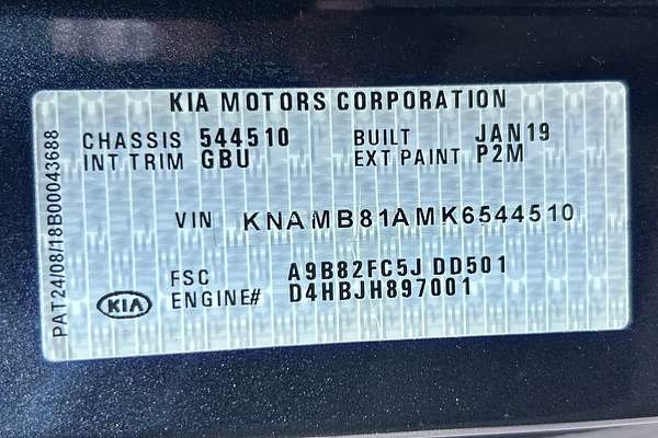 2019 Kia Carnival YP PE MY20