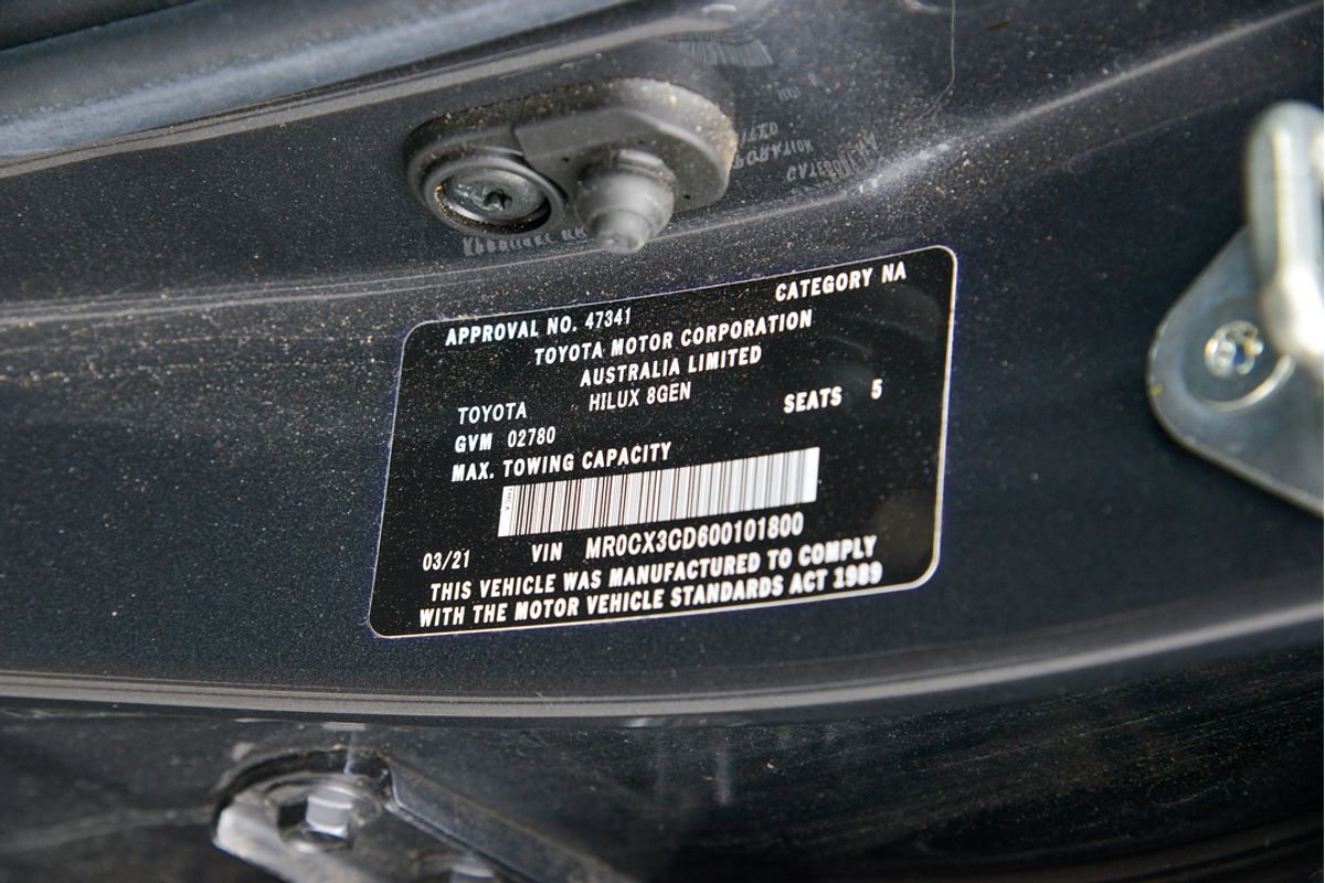 2021 Toyota Hilux Workmate TGN121R Rear Wheel Drive