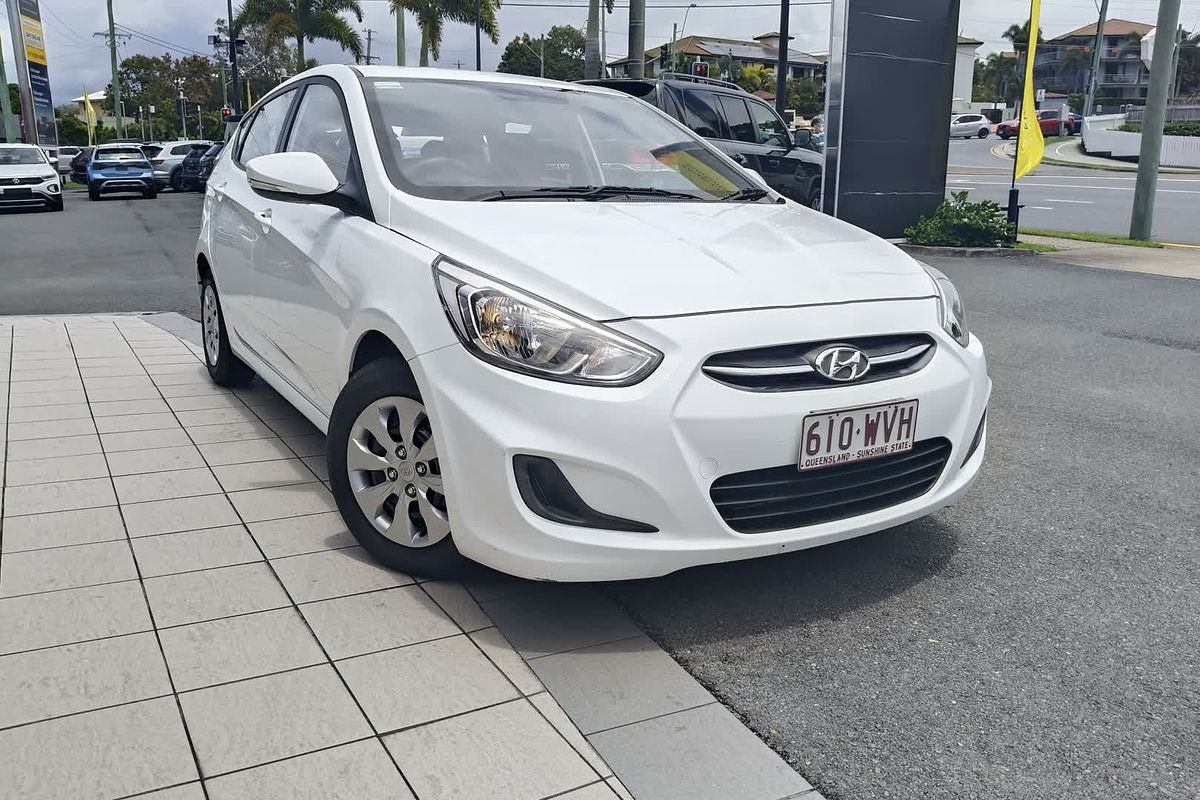 SOLD 2016 Hyundai Accent Active in Crystal White Used Hatch Southport Queensland Australia