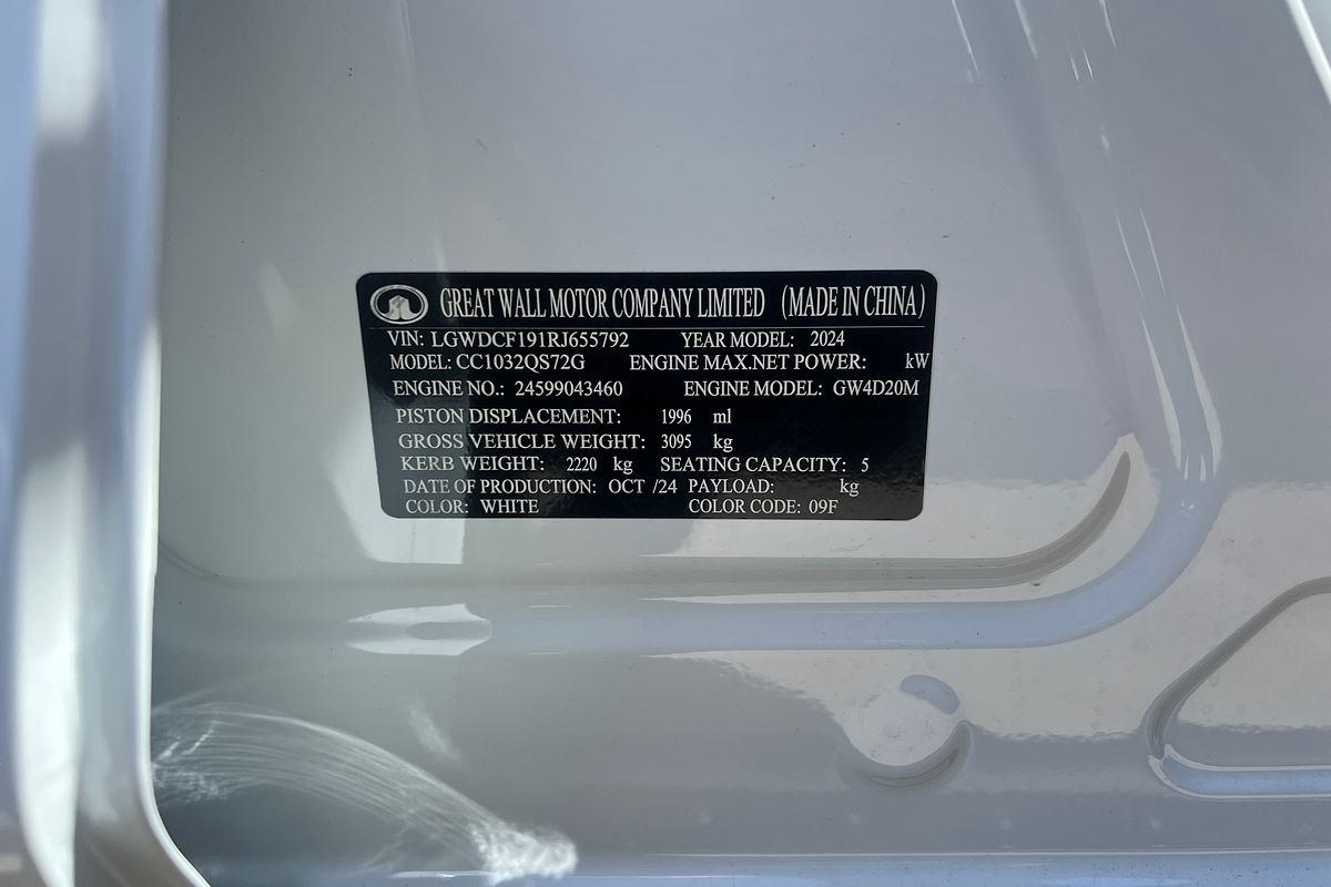 2024 GWM HAVAL Ute Cannon XSR NPW 4X4