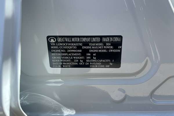 2024 GWM Ute Cannon XSR NPW 4X4