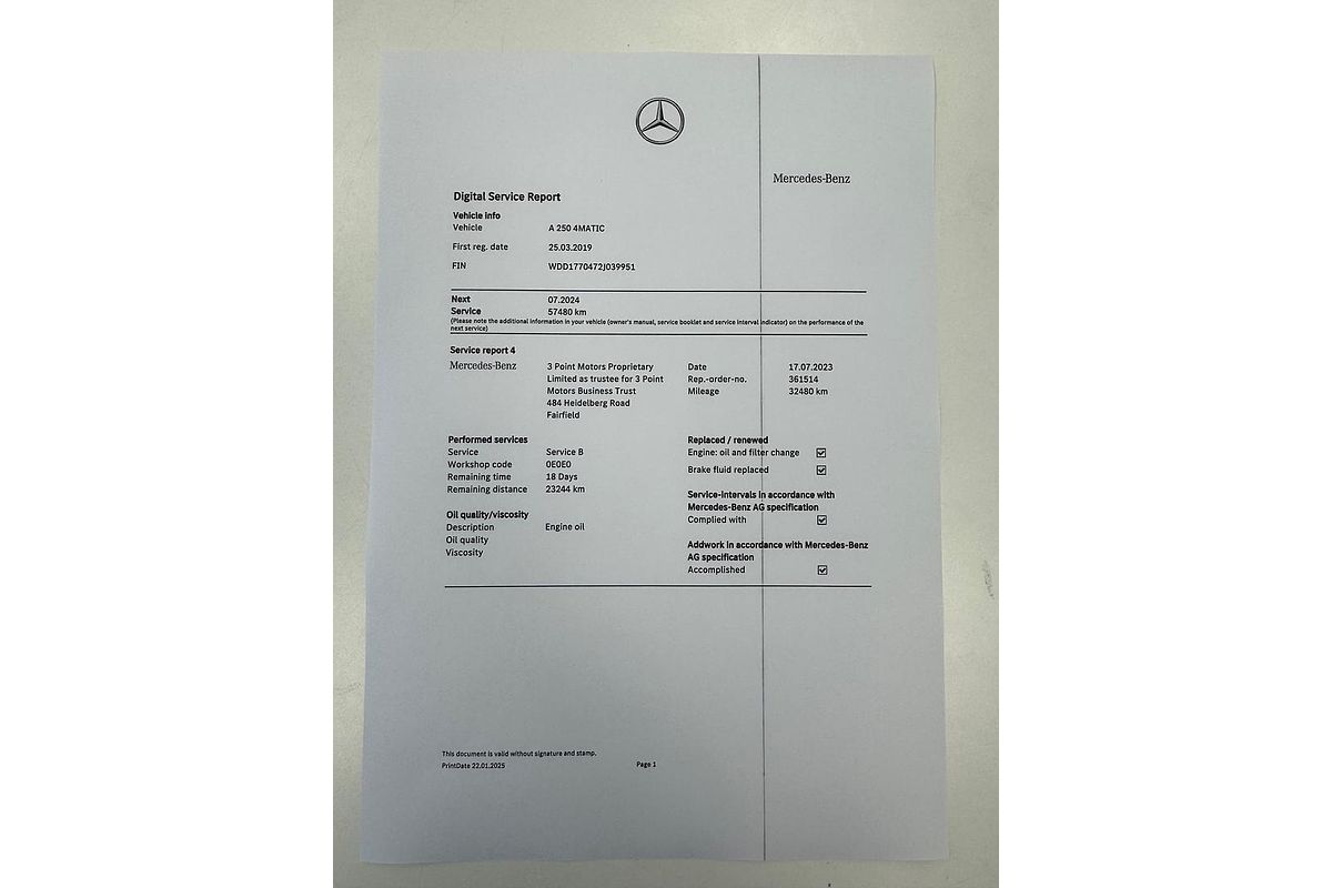 2019 Mercedes-Benz A-Class A250 W177