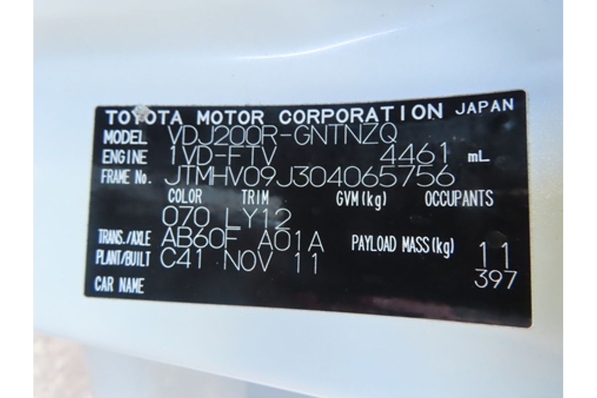 2011 Toyota Landcruiser Altitude VDJ200R