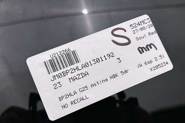 2023 Mazda 3 G25 Astina BP Series