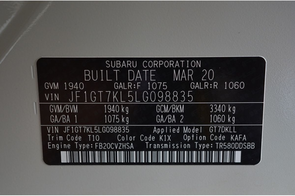 2020 Subaru XV 2.0i G5X
