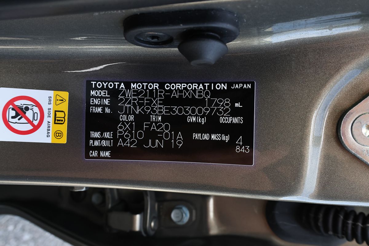 2019 Toyota Corolla Ascent Sport Hybrid ZWE211R