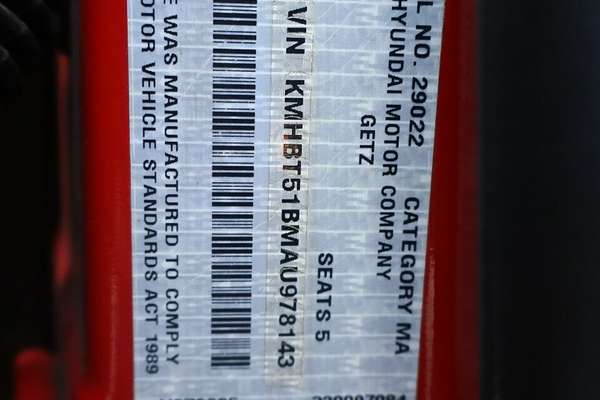 2010 Hyundai Getz SX TB MY09