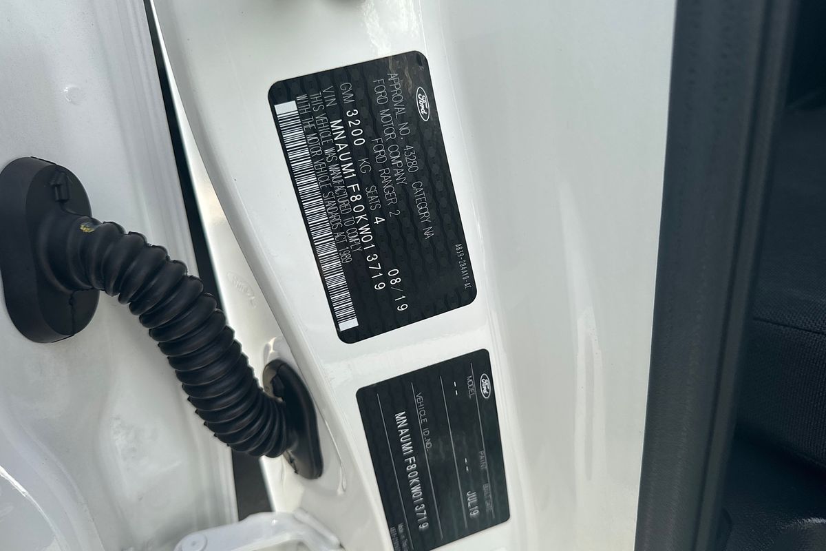 2019 Ford Ranger XL Hi-Rider PX MkIII Rear Wheel Drive