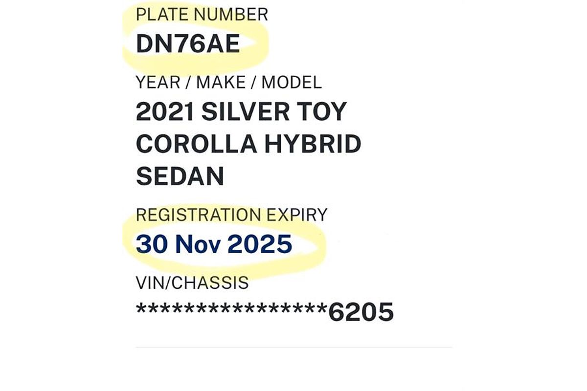 2021 Toyota COROLLA ASCENT SPORT HYBRID ZWE211R