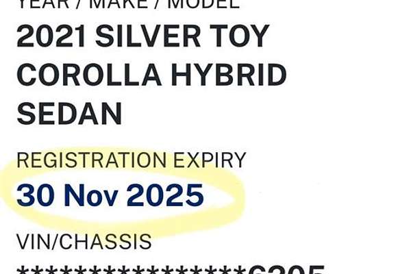 2021 Toyota COROLLA ASCENT SPORT HYBRID ZWE211R
