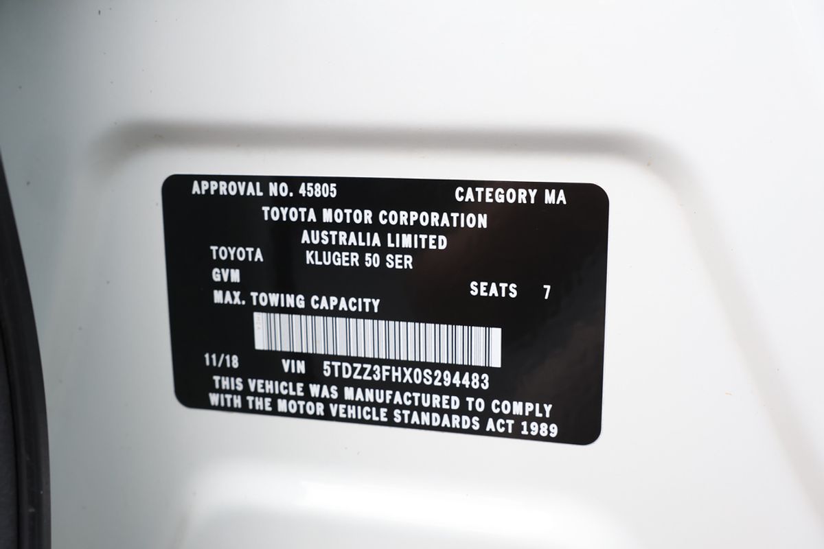 2018 Toyota Kluger GX GSU50R