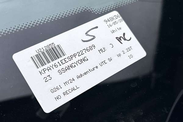 2023 SsangYong Musso Adventure Q261 4X4 LWB