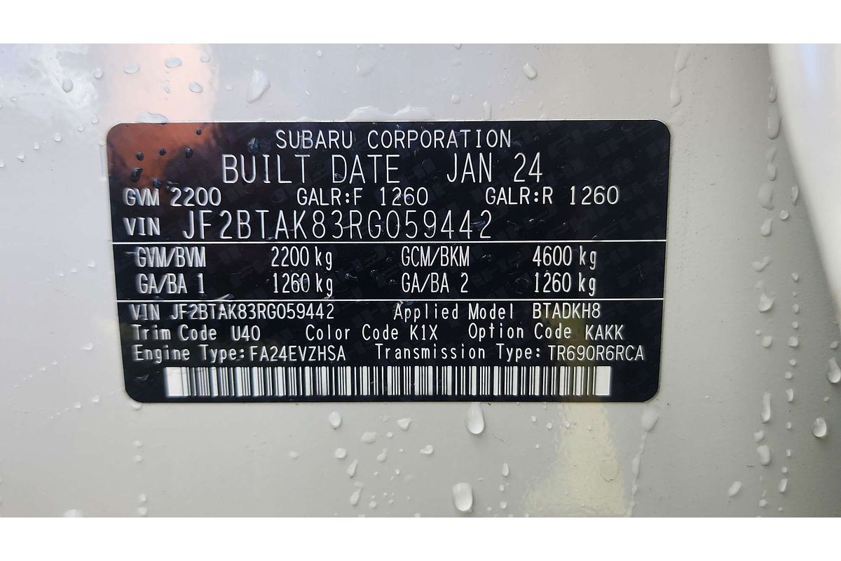 2024 Subaru Outback AWD Sport XT 6GEN