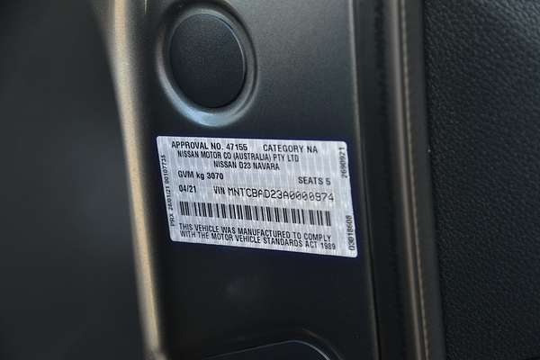 2021 Nissan Navara SL D23 Rear Wheel Drive