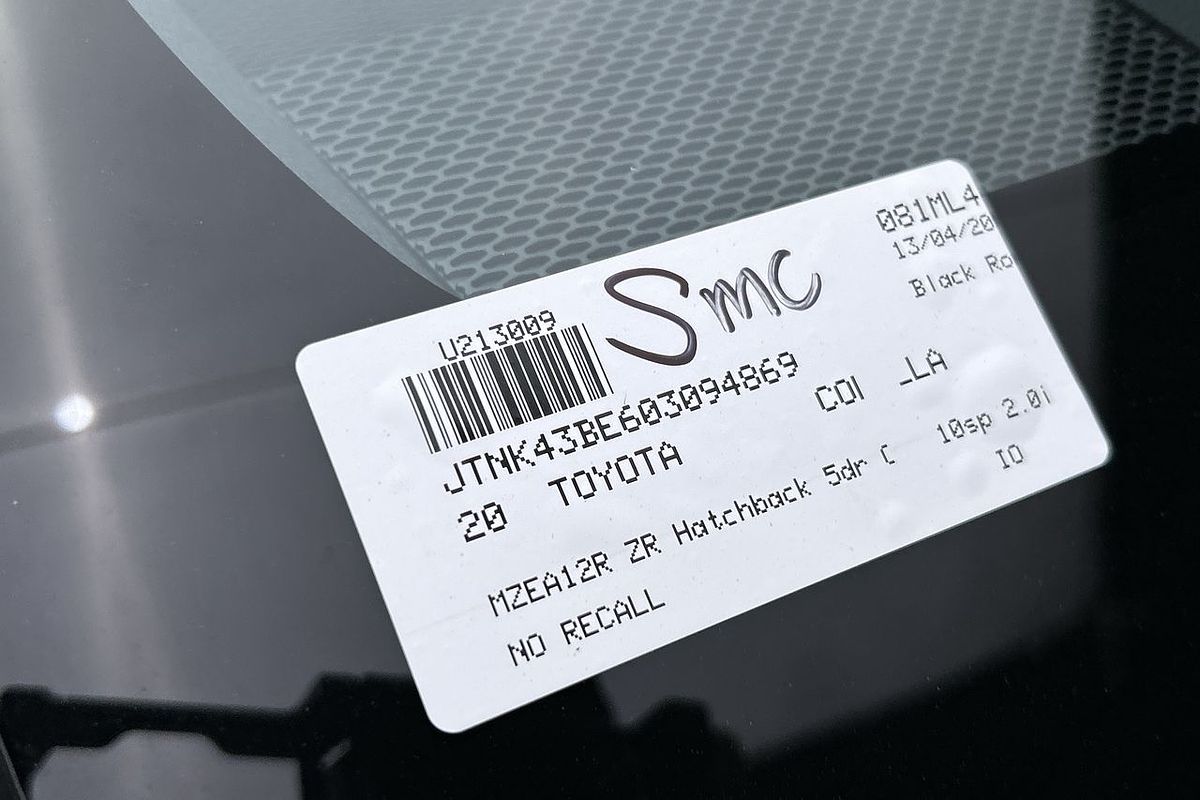 2020 Toyota Corolla ZR MZEA12R