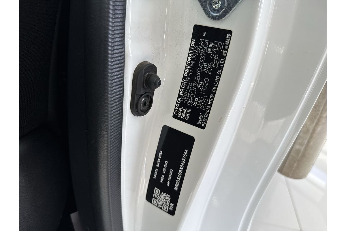 2022 Toyota Hilux Workmate TGN121R Rear Wheel Drive