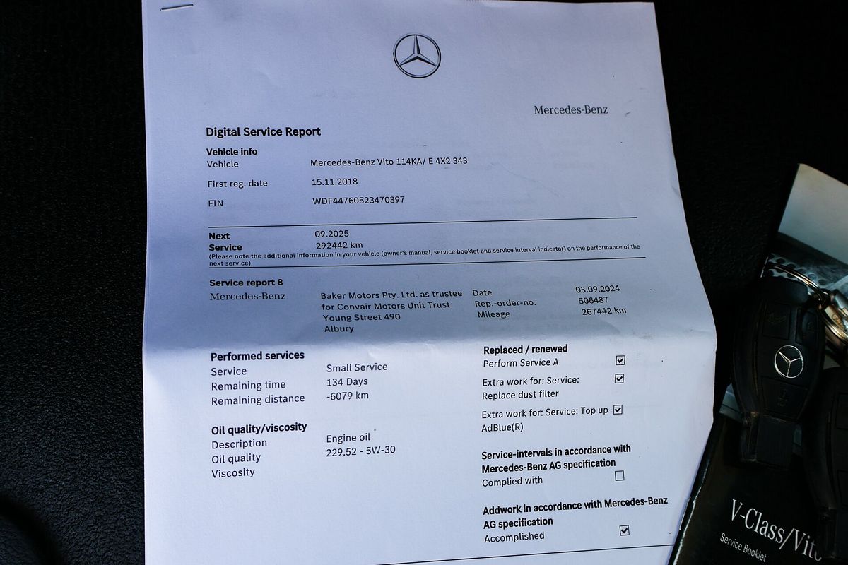 2018 Mercedes-Benz Vito 114BlueTEC 447 LWB
