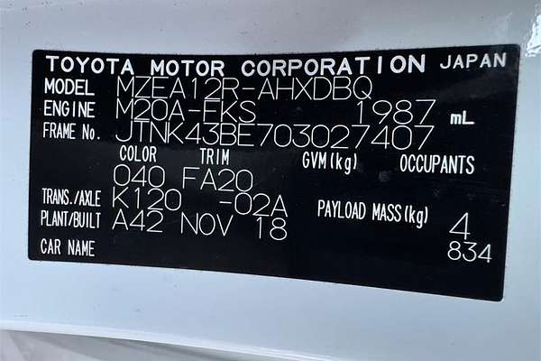2018 Toyota COROLLA ASCENT SPORT MZEA12R