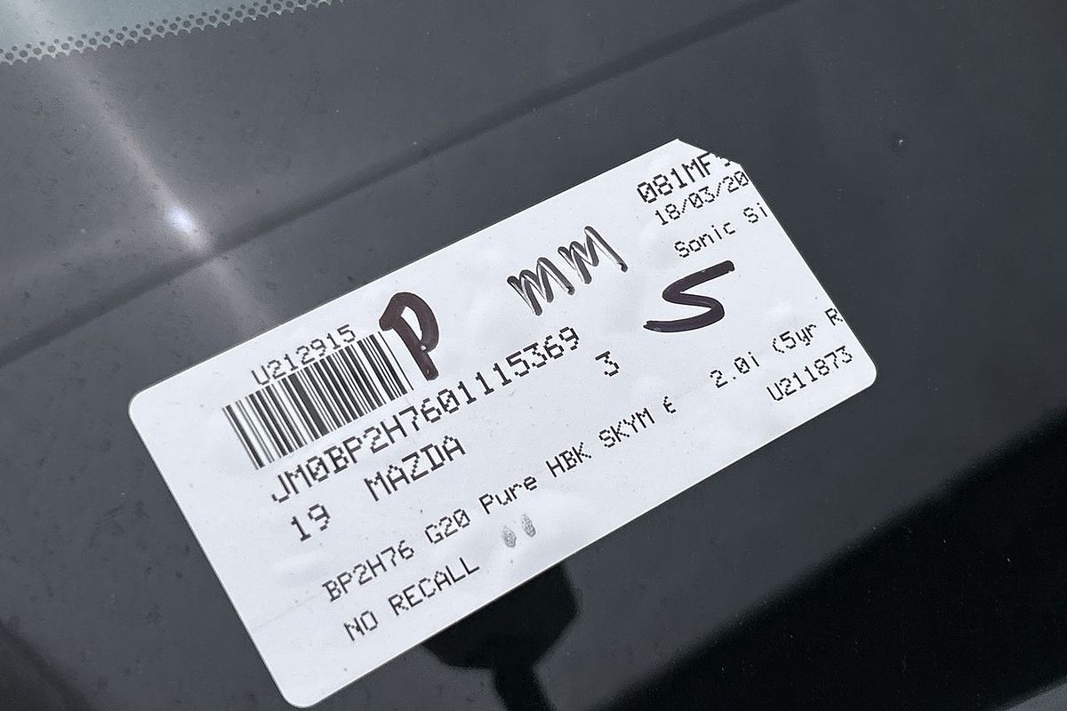 2019 Mazda 3 G20 Pure BP Series