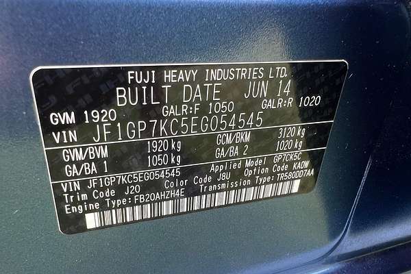 2014 Subaru Impreza 2.0i-L G4