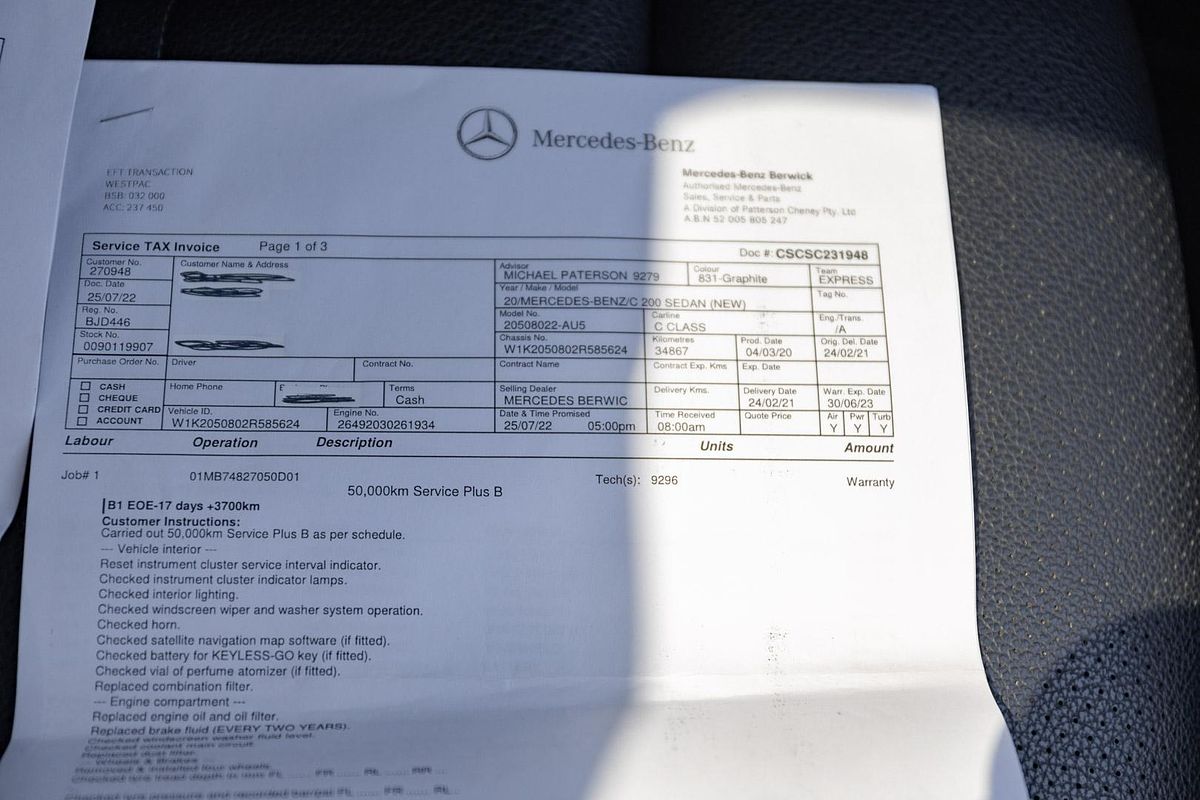 2020 Mercedes-Benz C-Class C200 W205
