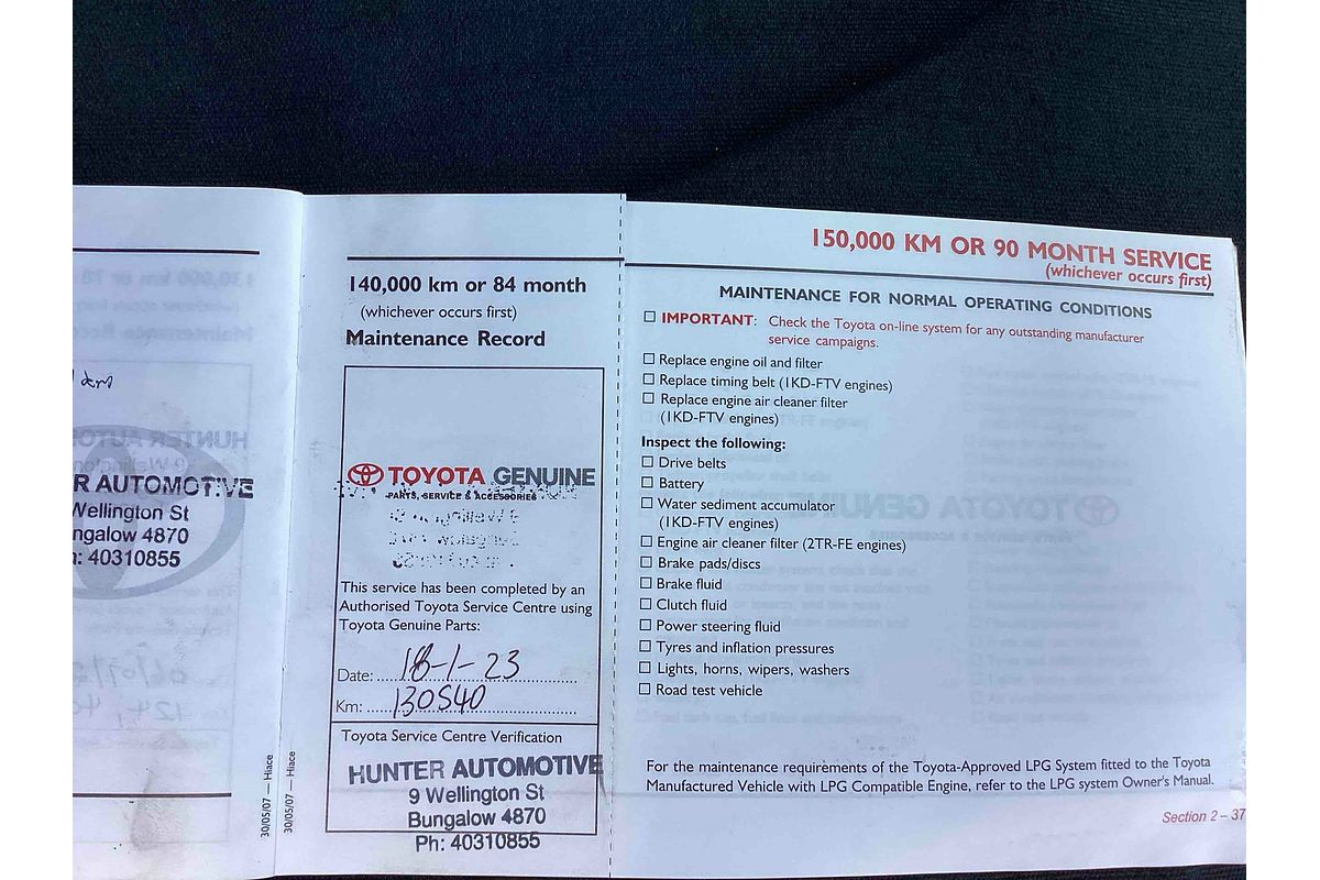 2008 Toyota Hiace Commuter TRH223R