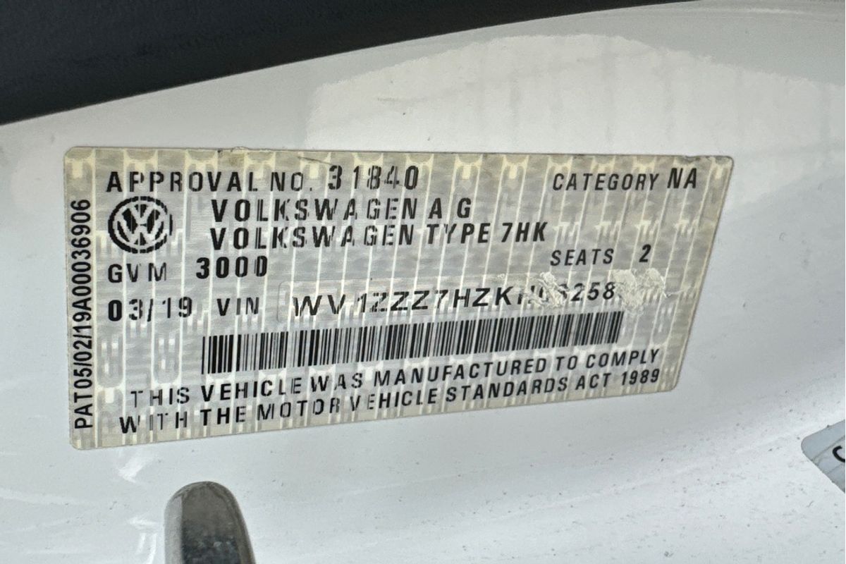 2019 Volkswagen Transporter TDI400 T6 SWB