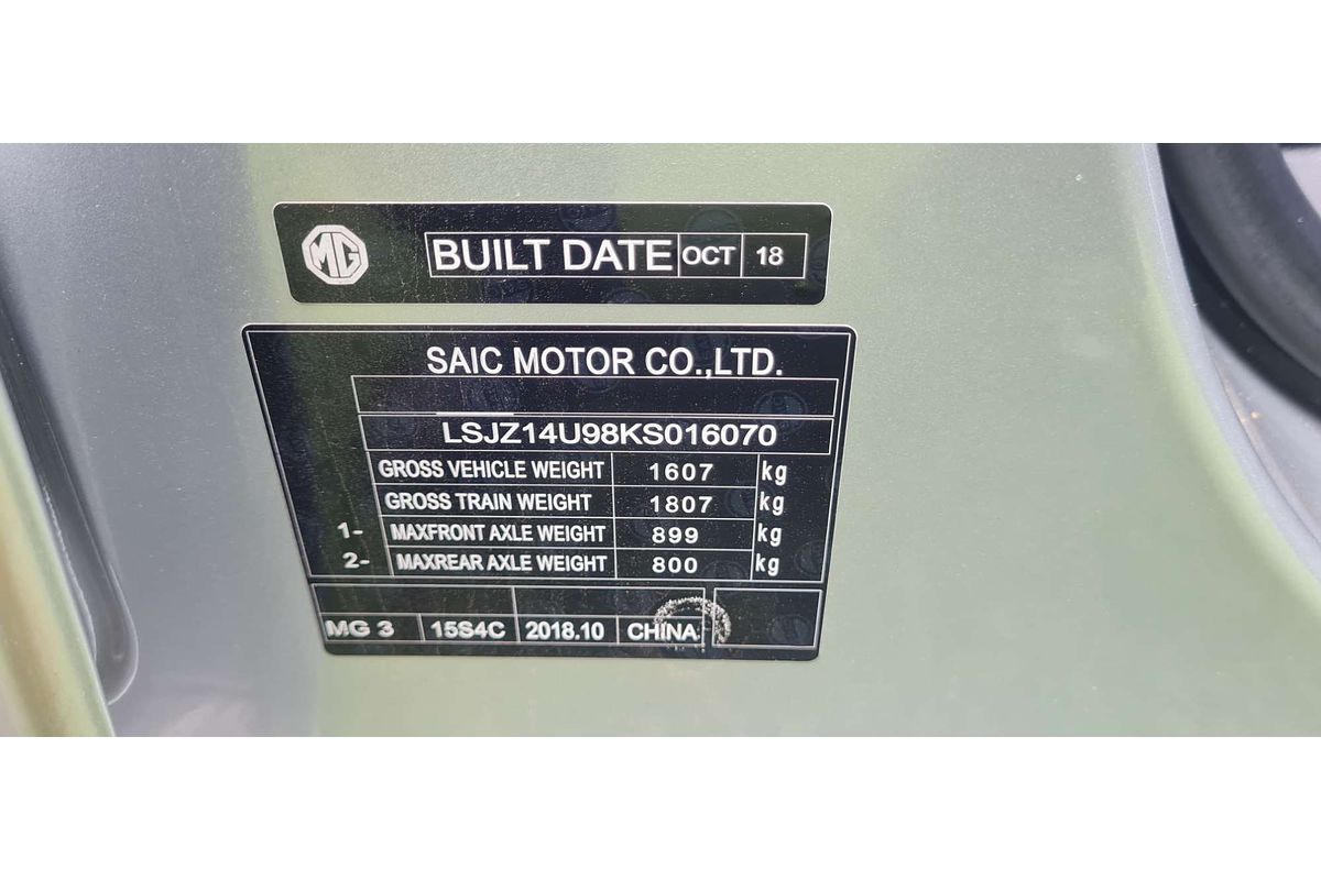 2018 MG MG3 Core
