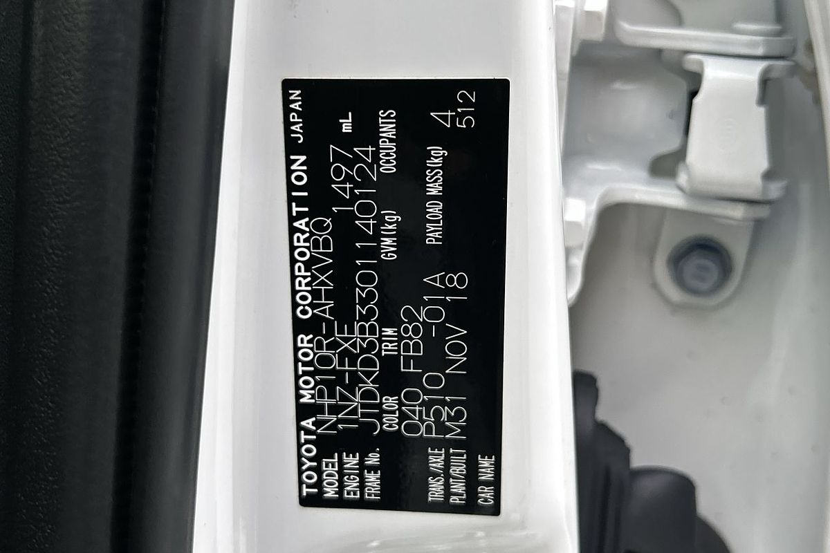 2018 Toyota Prius C NHP10R