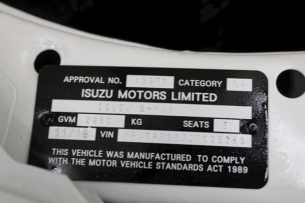 2018 Isuzu D-MAX SX High Ride Rear Wheel Drive