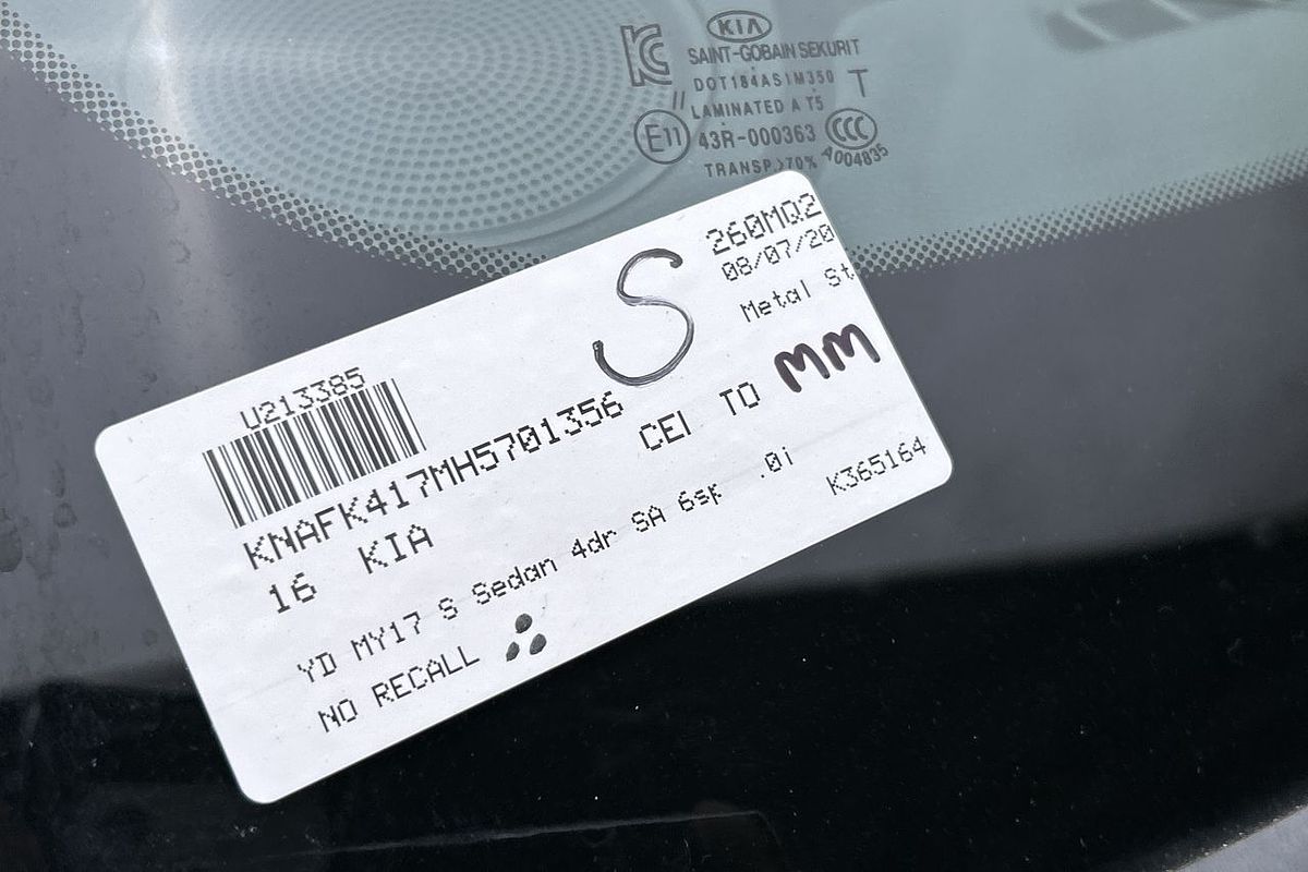 2016 Kia Cerato S YD