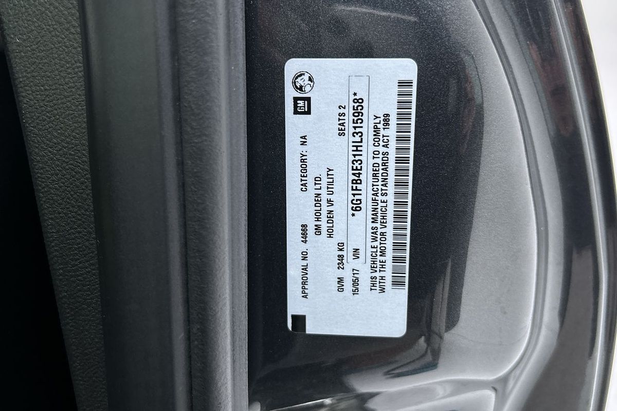 2017 Holden Ute SV6 VF Series II Rear Wheel Drive