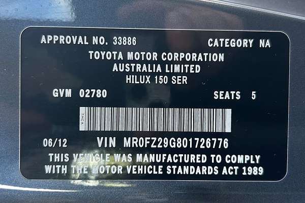2012 Toyota Hilux KUN26R MY12