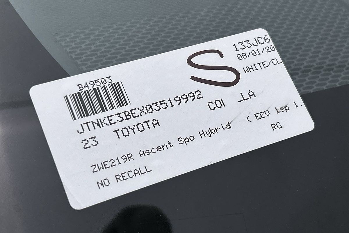 2023 Toyota Corolla Ascent Sport Hybrid ZWE219R