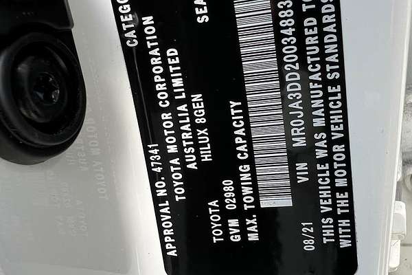 2021 Toyota Hilux SR Hi-Rider GUN136R Rear Wheel Drive