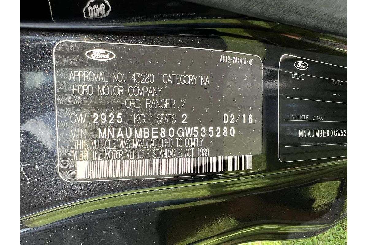 2016 Ford Ranger XL PX MkII Rear Wheel Drive