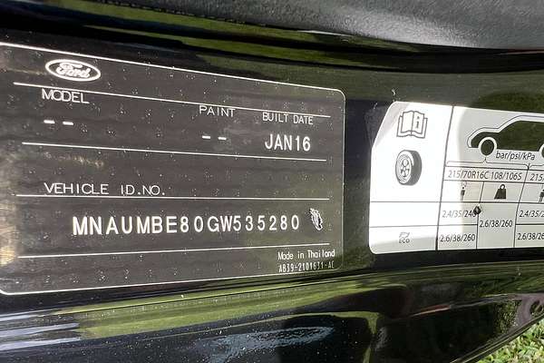 2016 Ford Ranger XL PX MkII Rear Wheel Drive