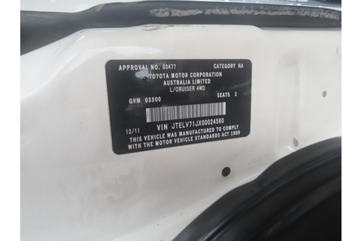 2011 Toyota Landcruiser Workmate VDJ79R 4X4
